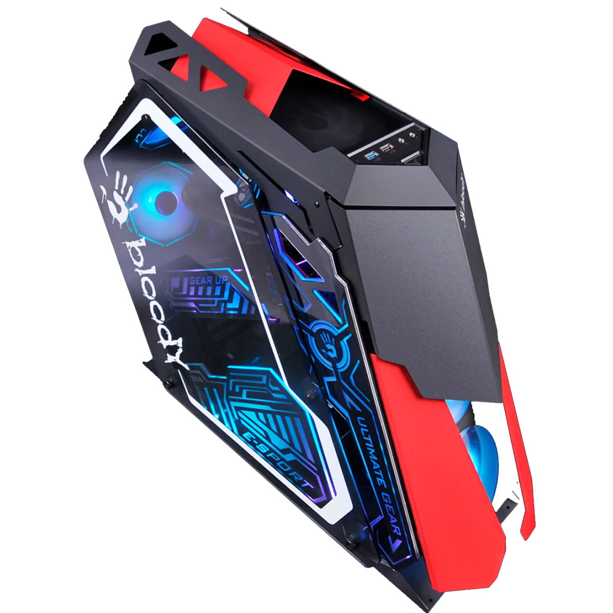 Кейс для ПК Bloody GH-30 Gaming Case / Black+Red