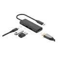 USB HUB A4Tech DST-40C (4в1) док-станция (разветвитель) Type-C / Ash Grey