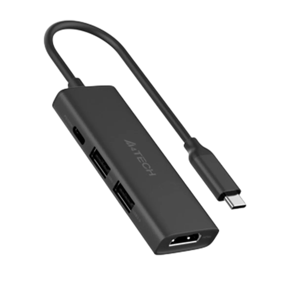 USB HUB A4Tech DST-40C (4в1) док-станция (разветвитель) Type-C / Ash Grey