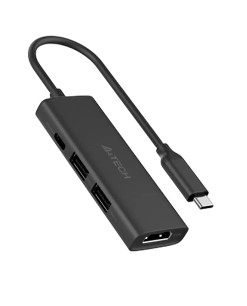 USB HUB A4Tech DST-40C (4в1) док-станция (разветвитель) Type-C / Ash Grey