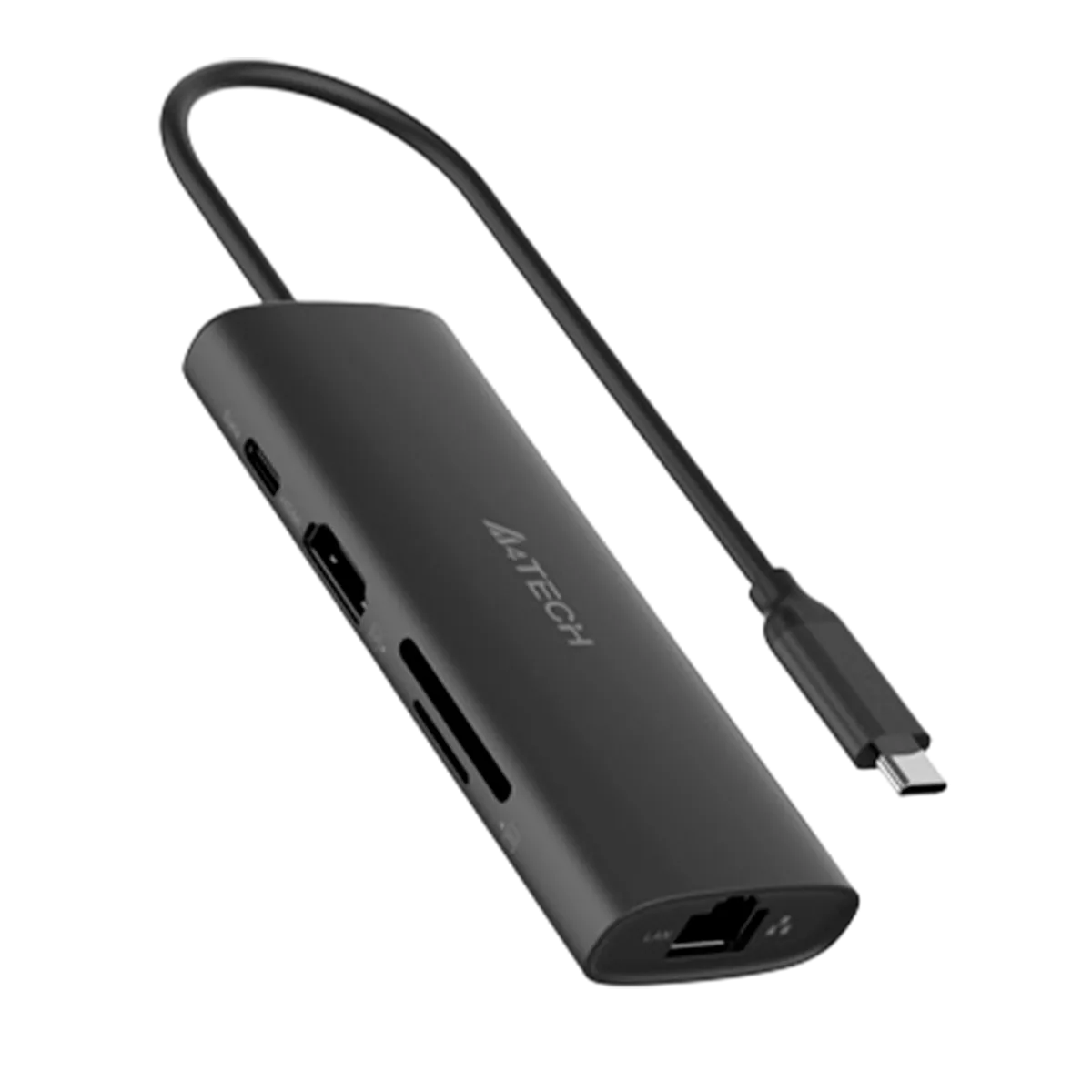 USB HUB A4Tech DST-80C (8в1) док-станция (разветвитель) Type-C / Ash Grey