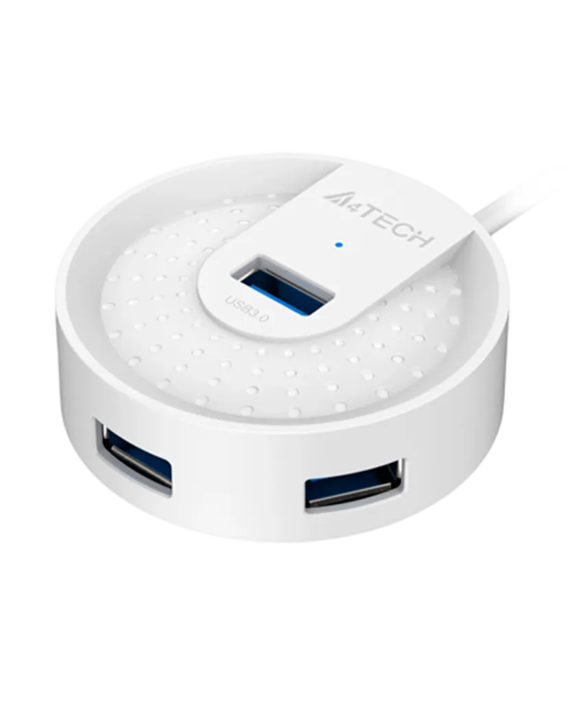 USB HUB A4Tech HUB-30 (4в1) разветвитель Type-A 3.0 / White