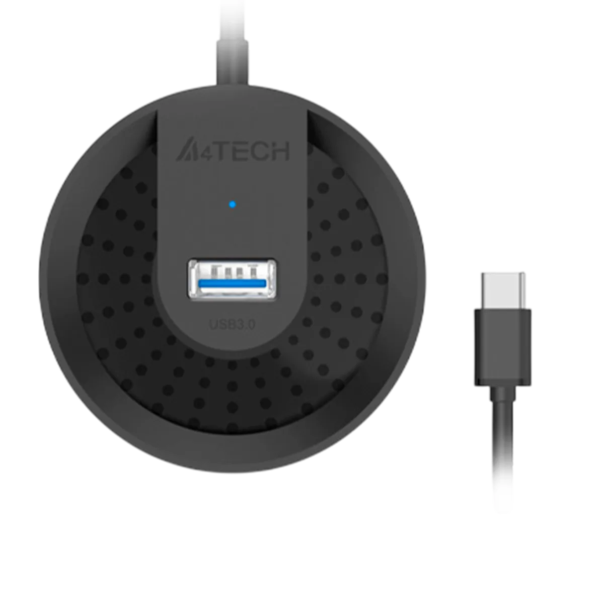 USB HUB A4Tech HUB-30C (4в1) разветвитель Type-C 3.0 / Black