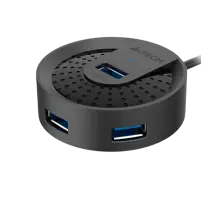 USB HUB A4Tech HUB-30C (4в1) разветвитель Type-C 3.0 / Black