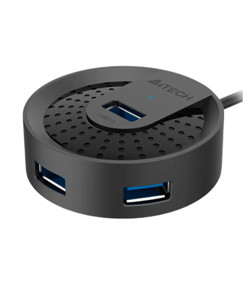 USB HUB A4Tech HUB-30C (4в1) разветвитель Type-C 3.0 / Black
