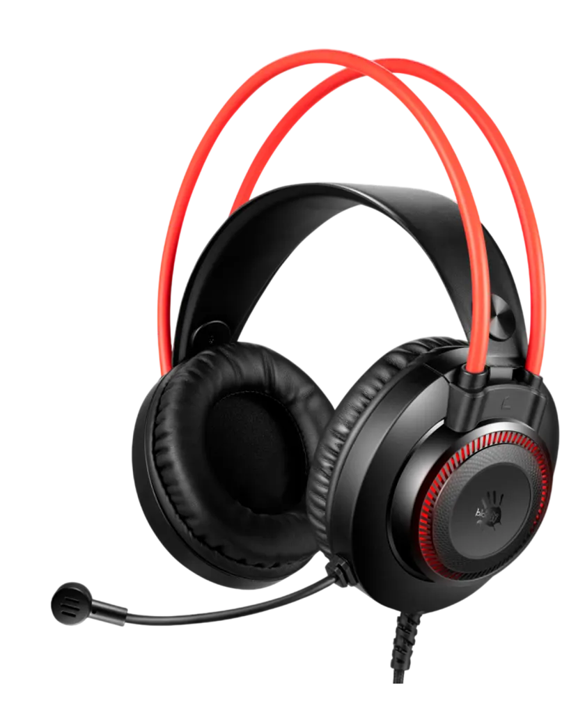 Наушники игровые проводные Bloody G200S Gaiming / Black+Red