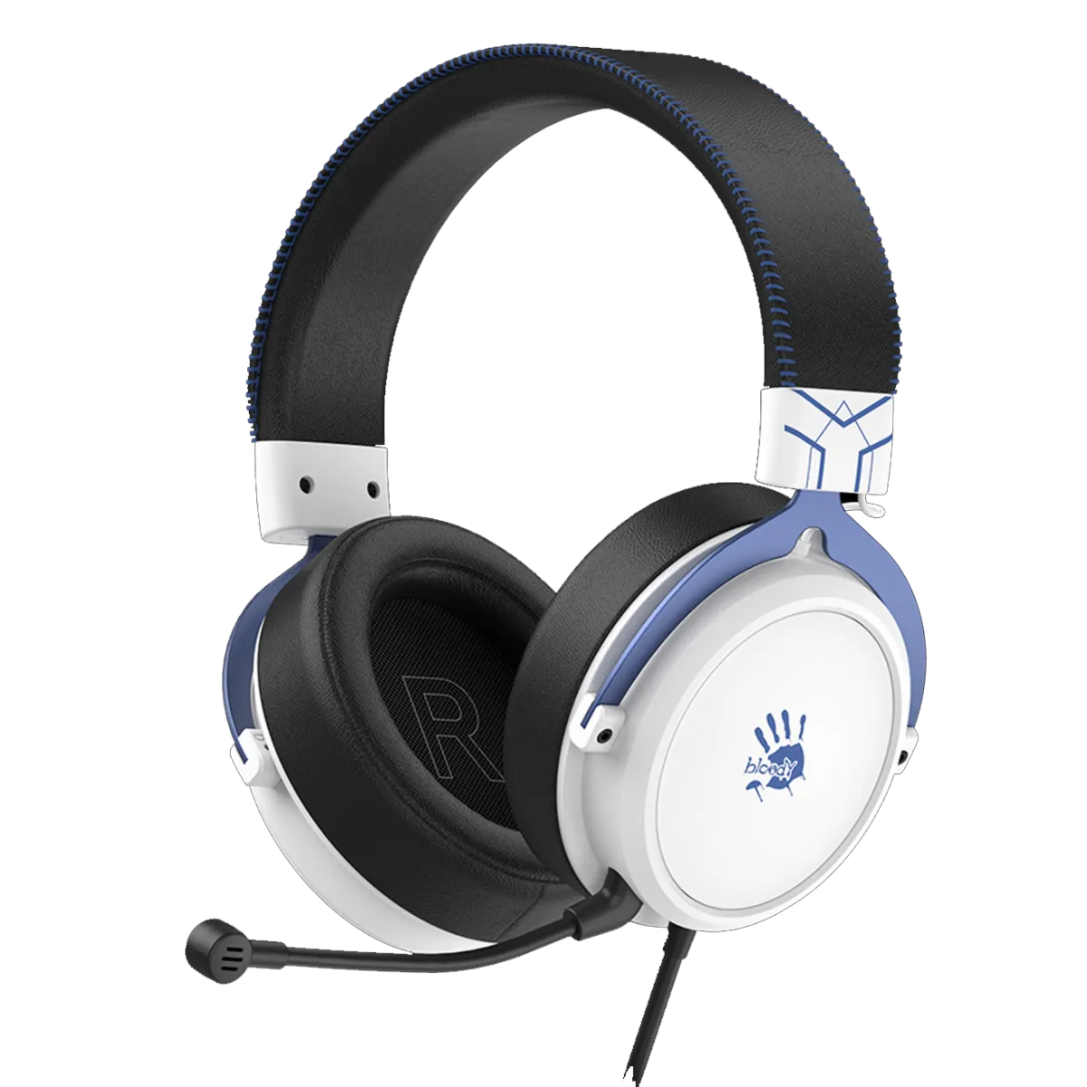 Наушники игровые проводные Bloody M590i Sport Navy Gaming / Black-White