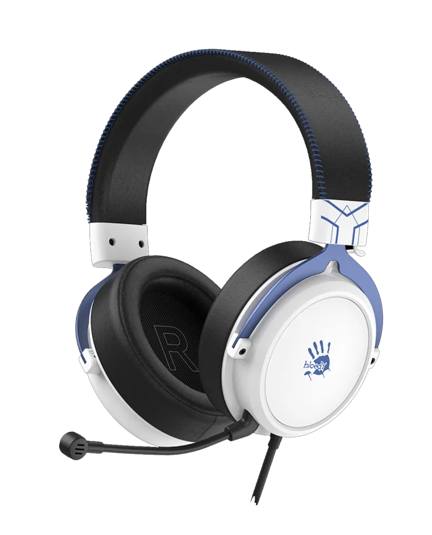 Наушники игровые проводные Bloody M590i Sport Navy Gaming / Black-White