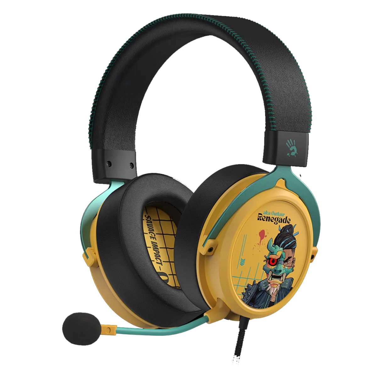 Наушники игровые проводные Bloody M595 Renegade Sunset Gaming / Black-Yellow