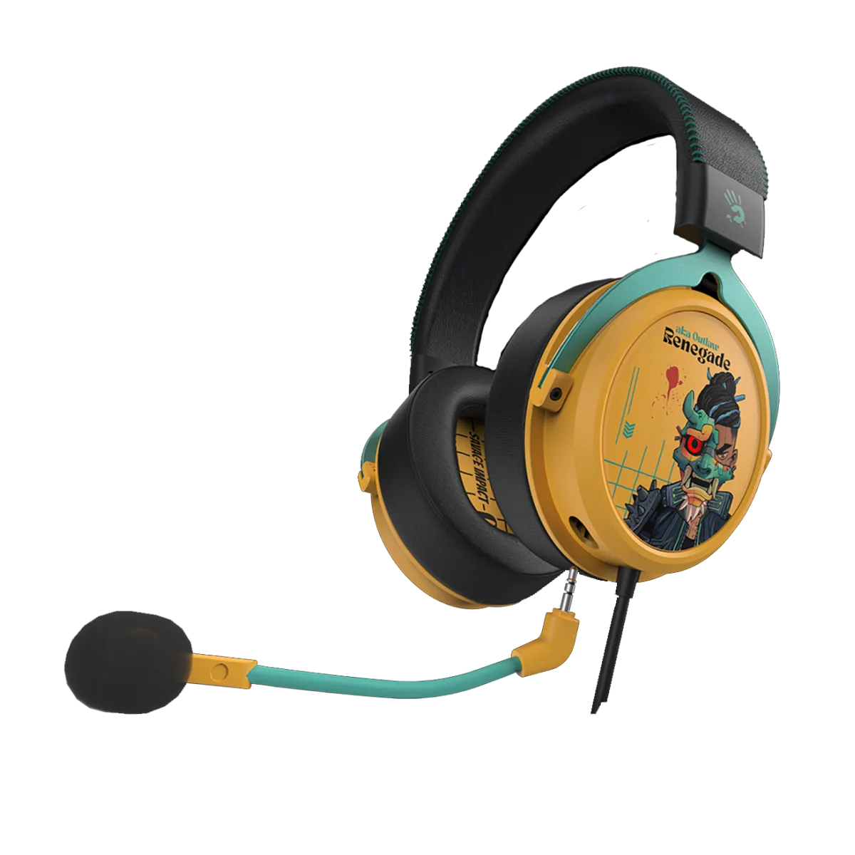 Наушники игровые проводные Bloody M595 Renegade Sunset Gaming / Black-Yellow