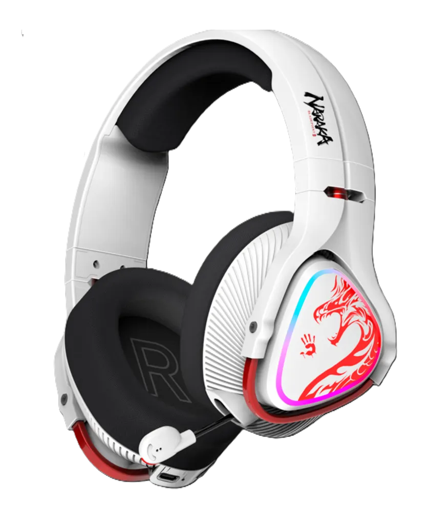 Наушники игровые беспроводные Bloody MR720 NARAKA Gaming RGB / White