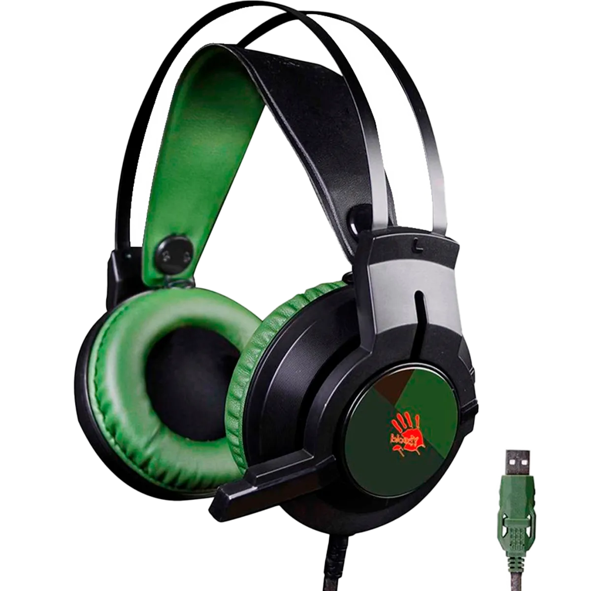 Наушники игровые проводные Bloody J437 Gaming / Army Green