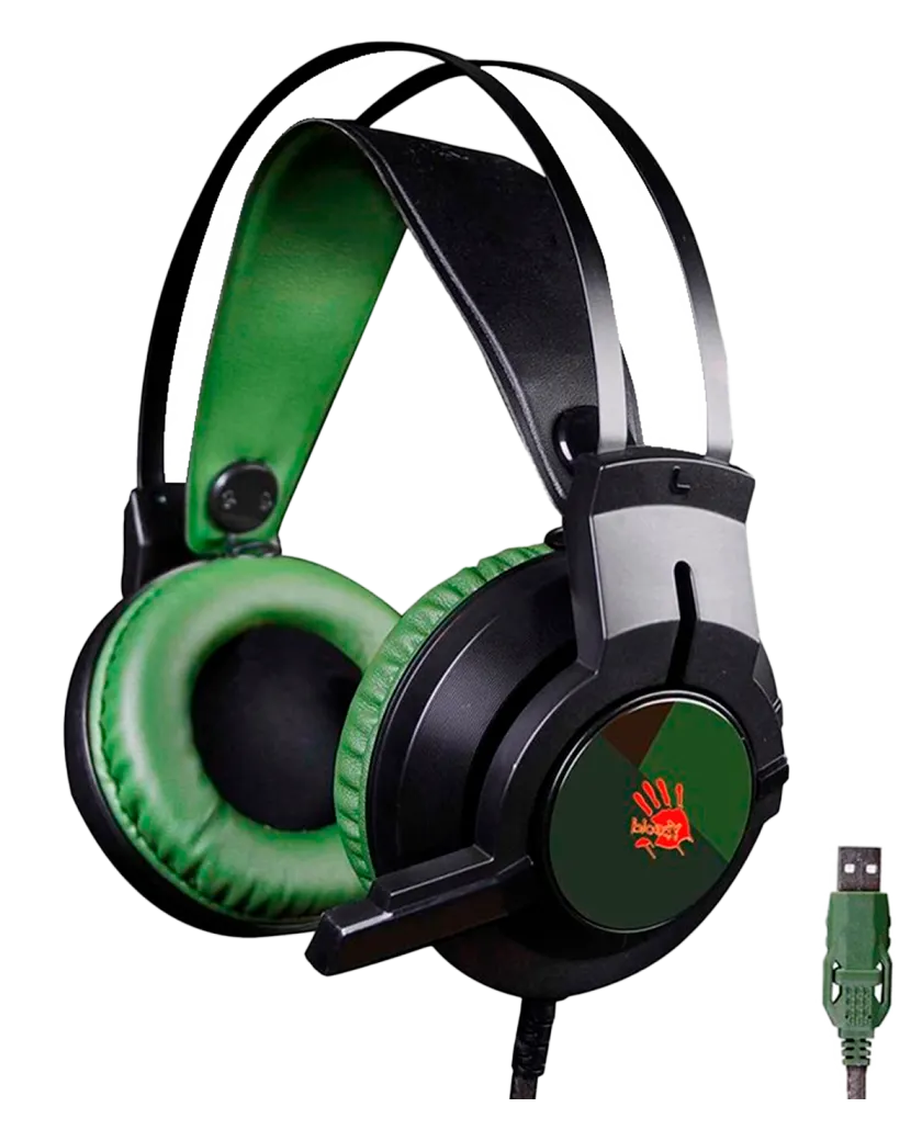 Наушники игровые проводные Bloody J437 Gaming / Army Green