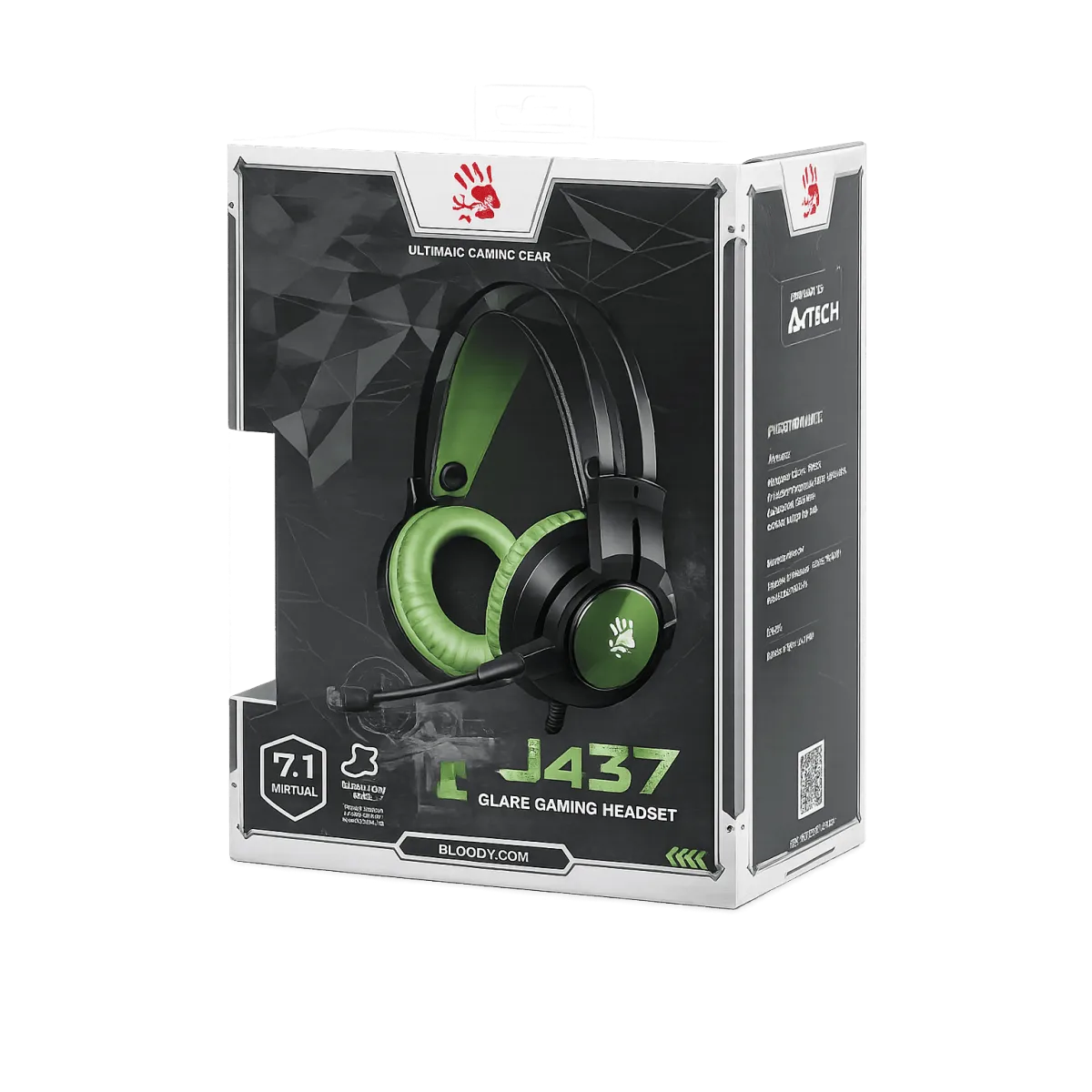 Наушники игровые проводные Bloody J437 Gaming / Army Green