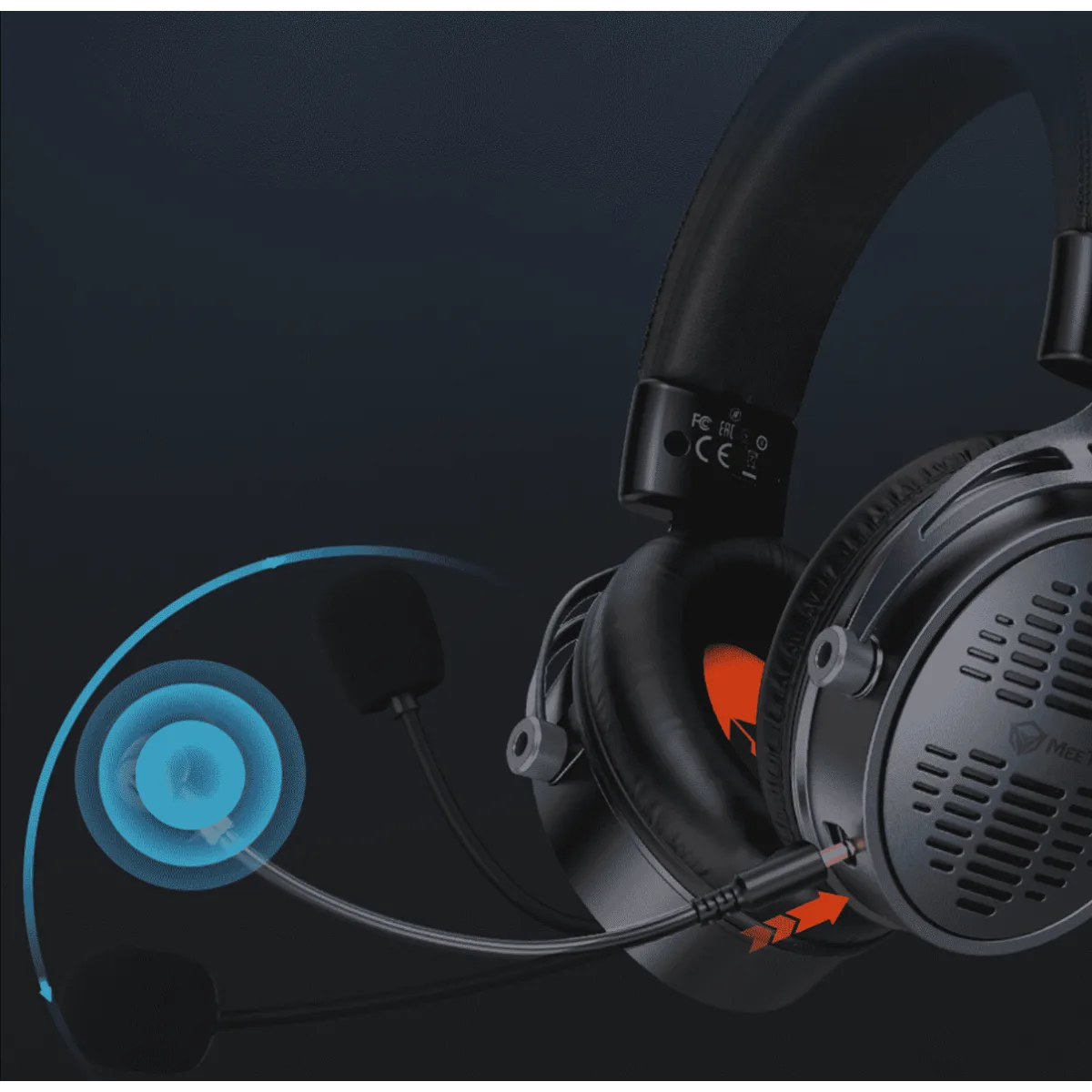 Наушники игровые беспроводные Meetion BTH013 Gaming / Black