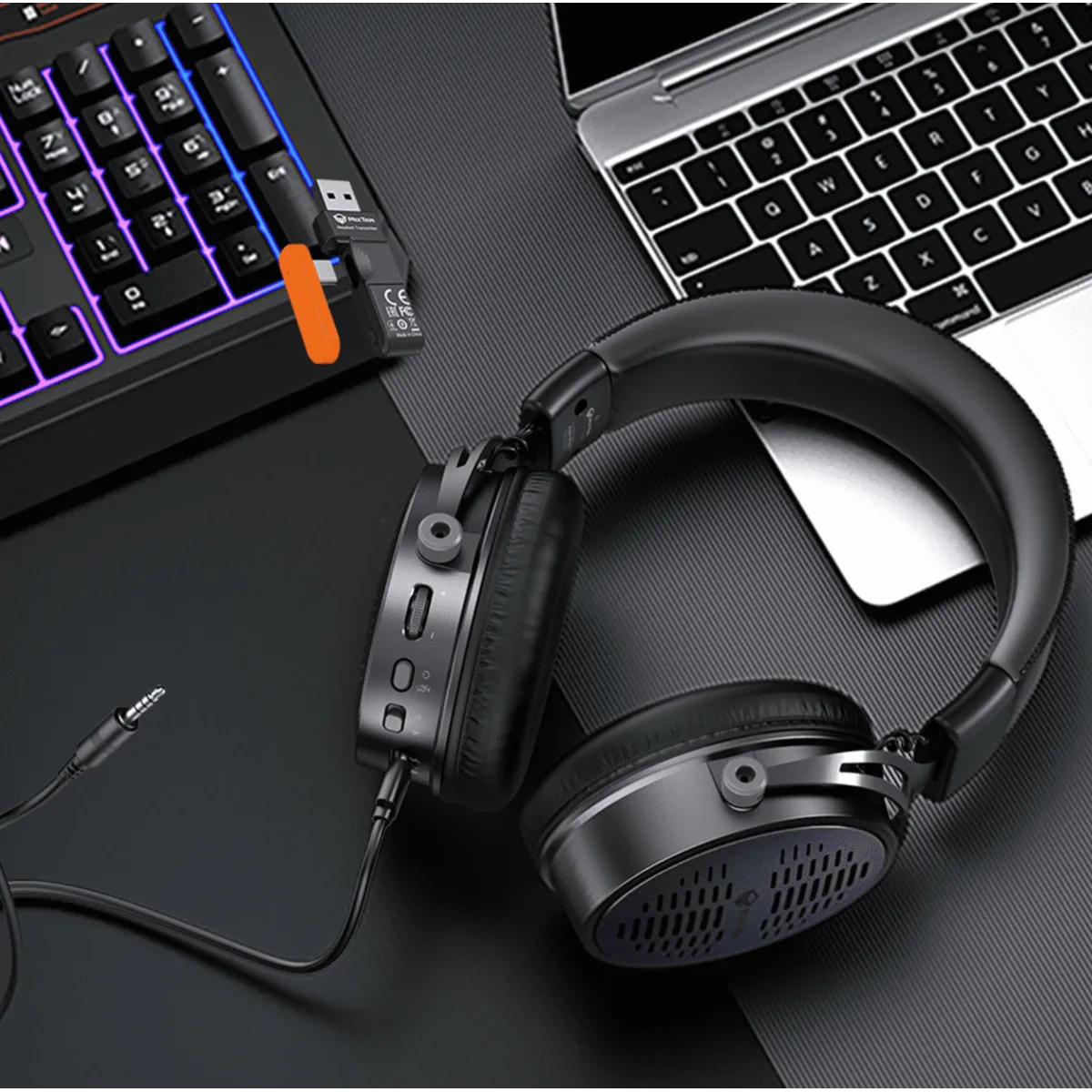 Наушники игровые беспроводные Meetion BTH013 Gaming / Black