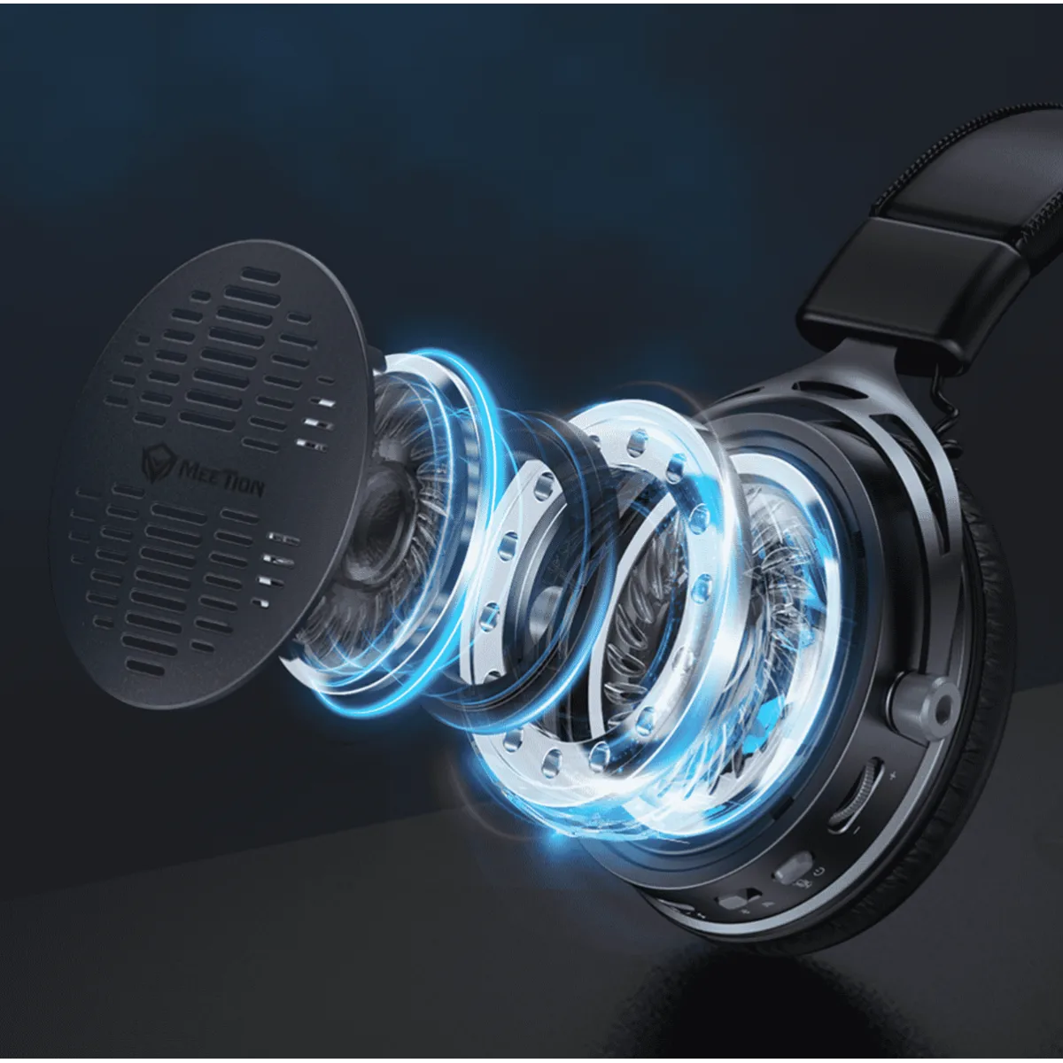 Наушники игровые беспроводные Meetion BTH013 Gaming / Black