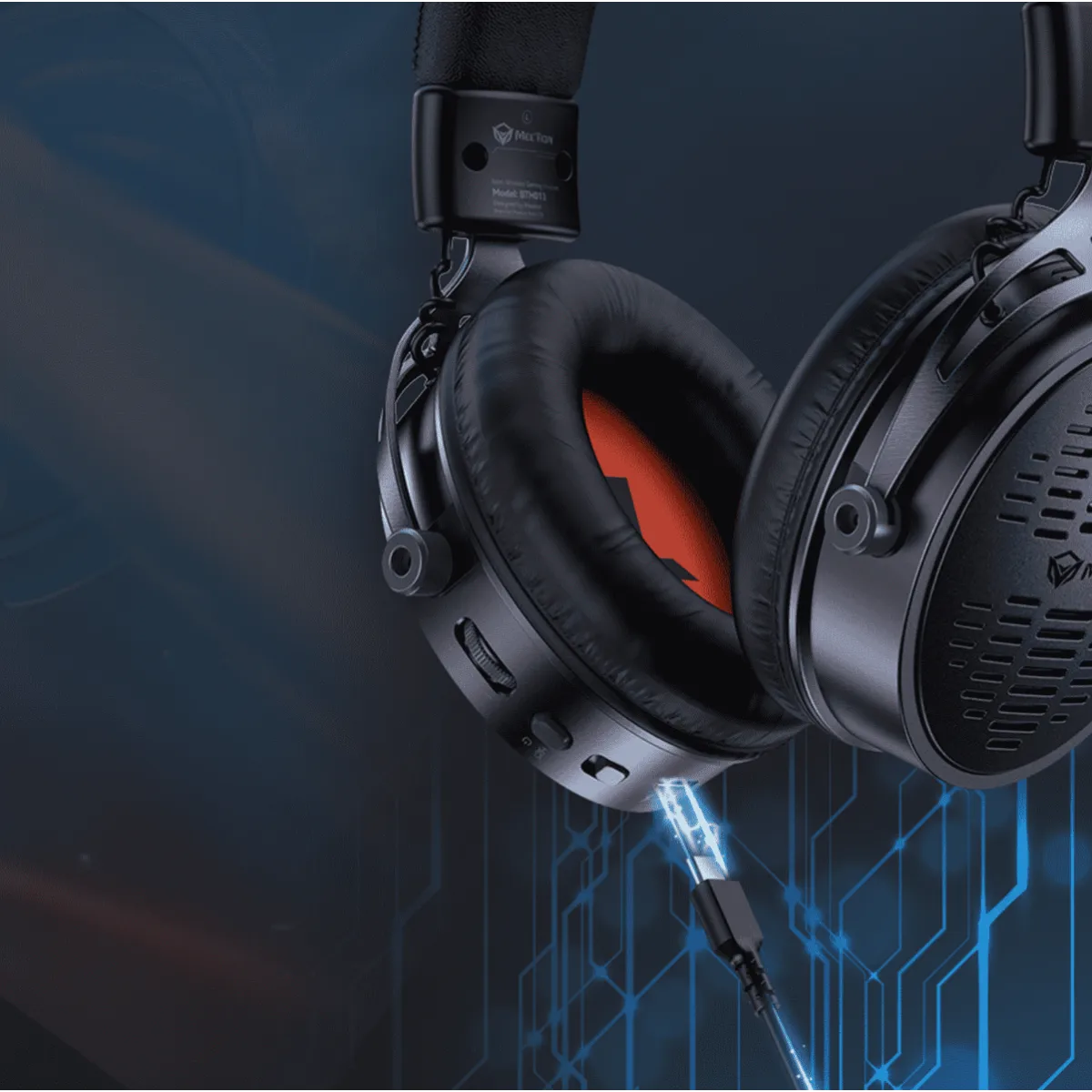 Наушники игровые беспроводные Meetion BTH013 Gaming / Black