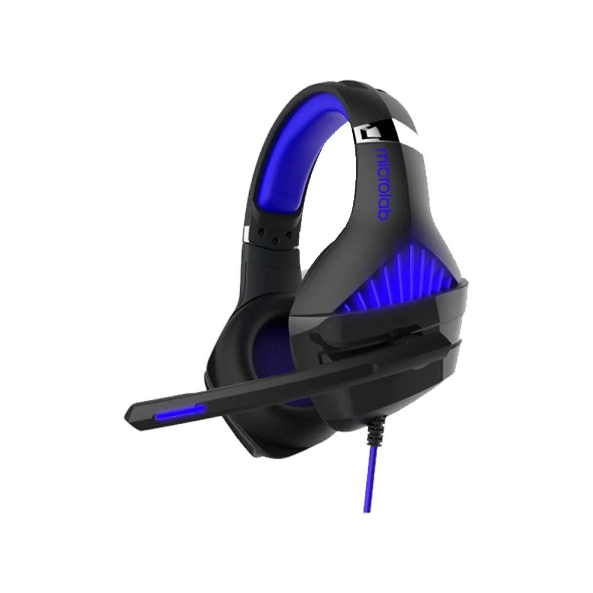Наушники игровые проводные Microlab G6 Gaming / Blue-Black