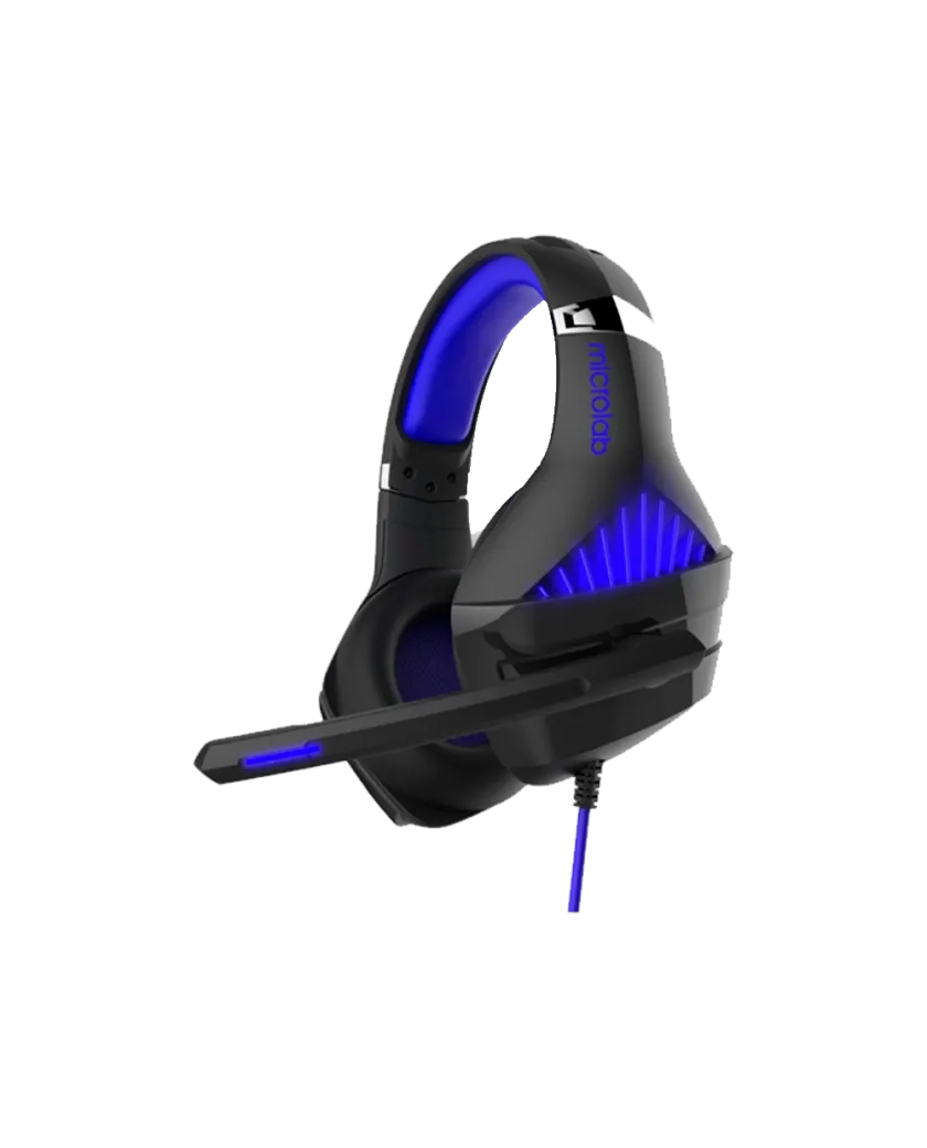 Наушники игровые проводные Microlab G6 Gaming / Blue-Black