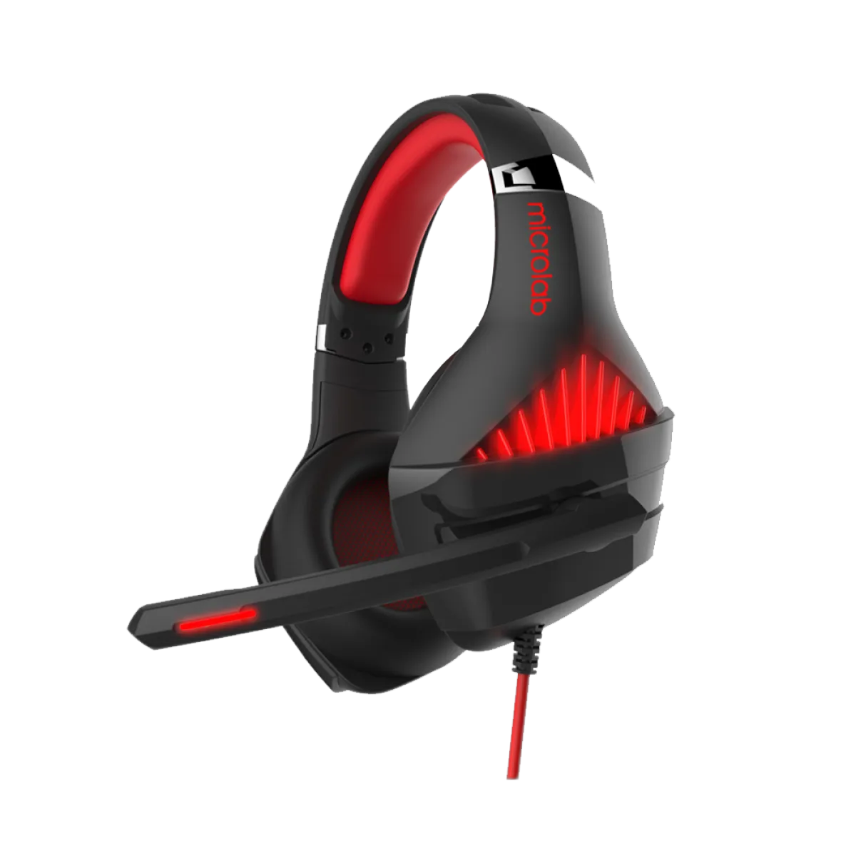Наушники игровые проводные Microlab G6 Gaming / Red-Black