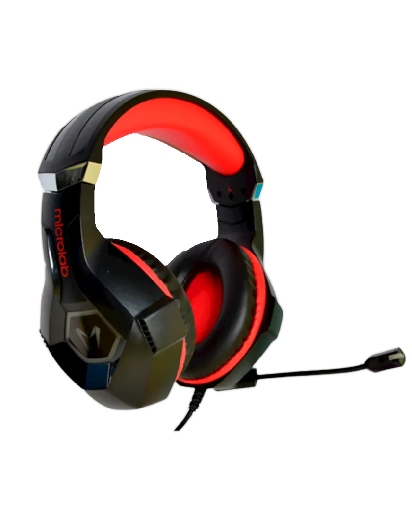 Наушники игровые проводные Microlab G7 Gaming / Red-Black