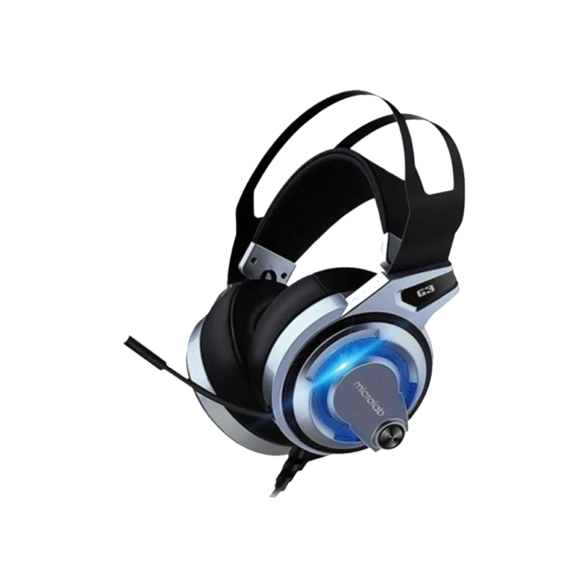 Наушники игровые проводные Microlab G3 Gaming / Silver-Black