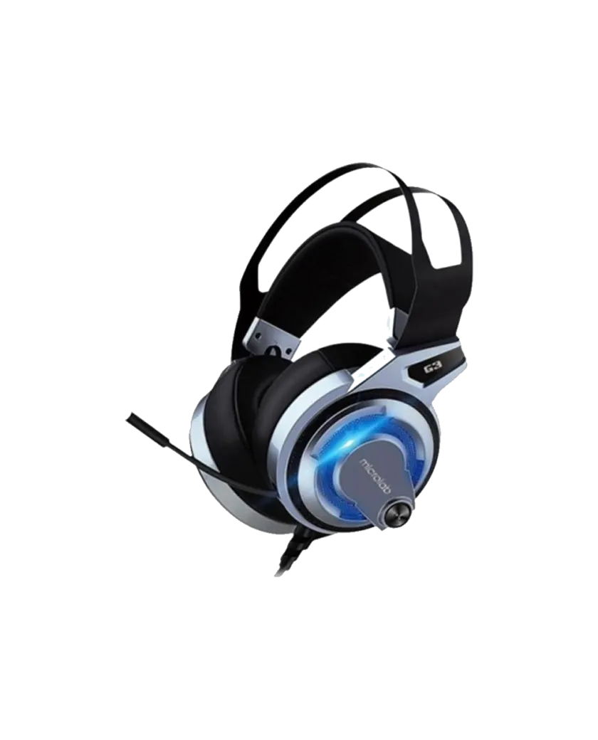 Наушники игровые проводные Microlab G3 Gaming / Silver-Black