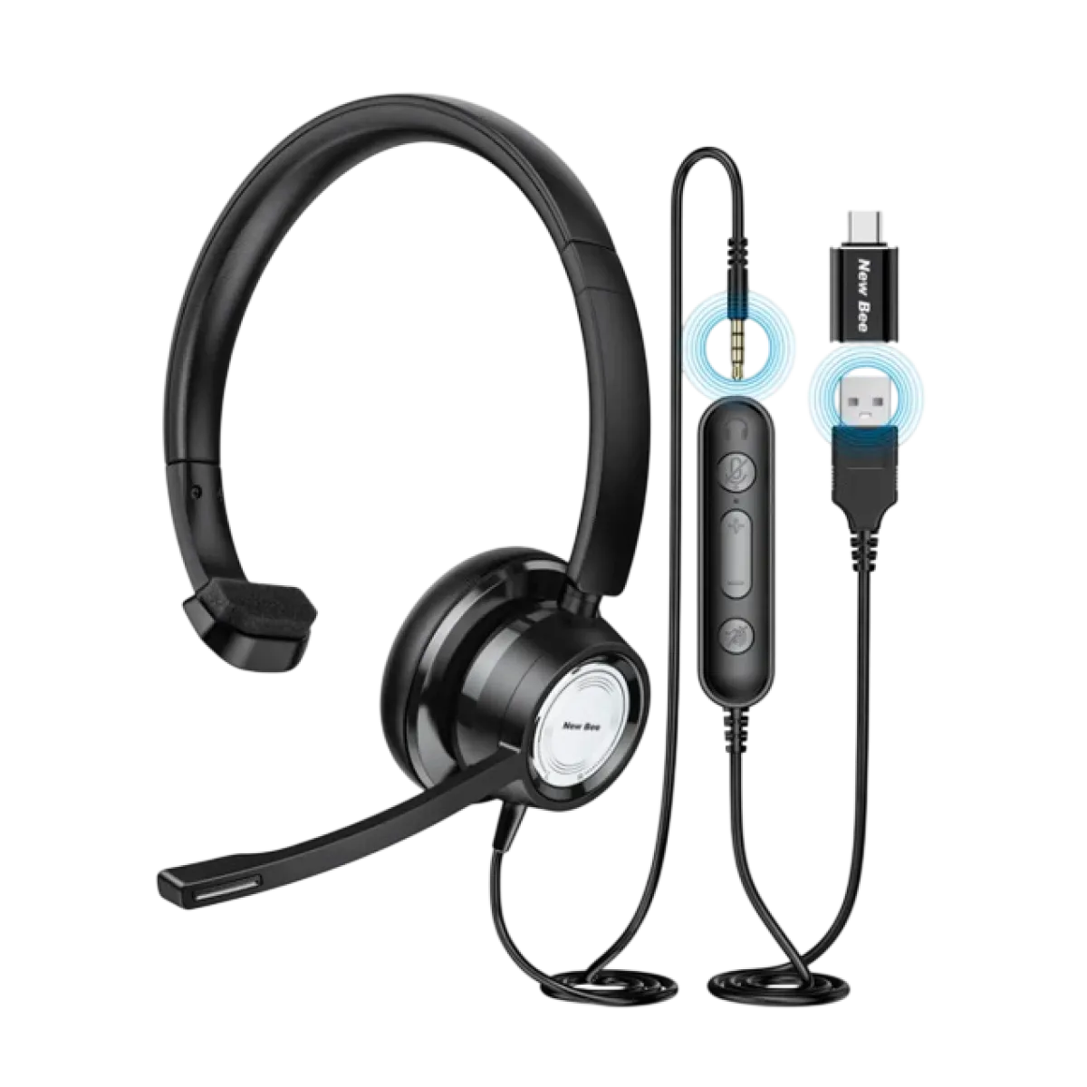 Наушники проводные New Bee H365 / Black 