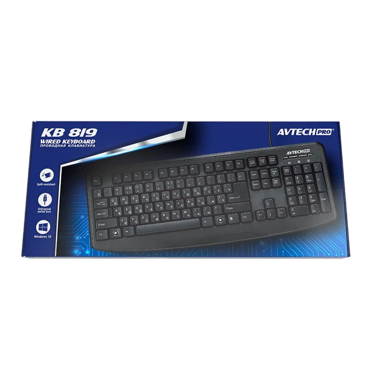 Клавиатура проводная AVTech Pro KB819 / Black
