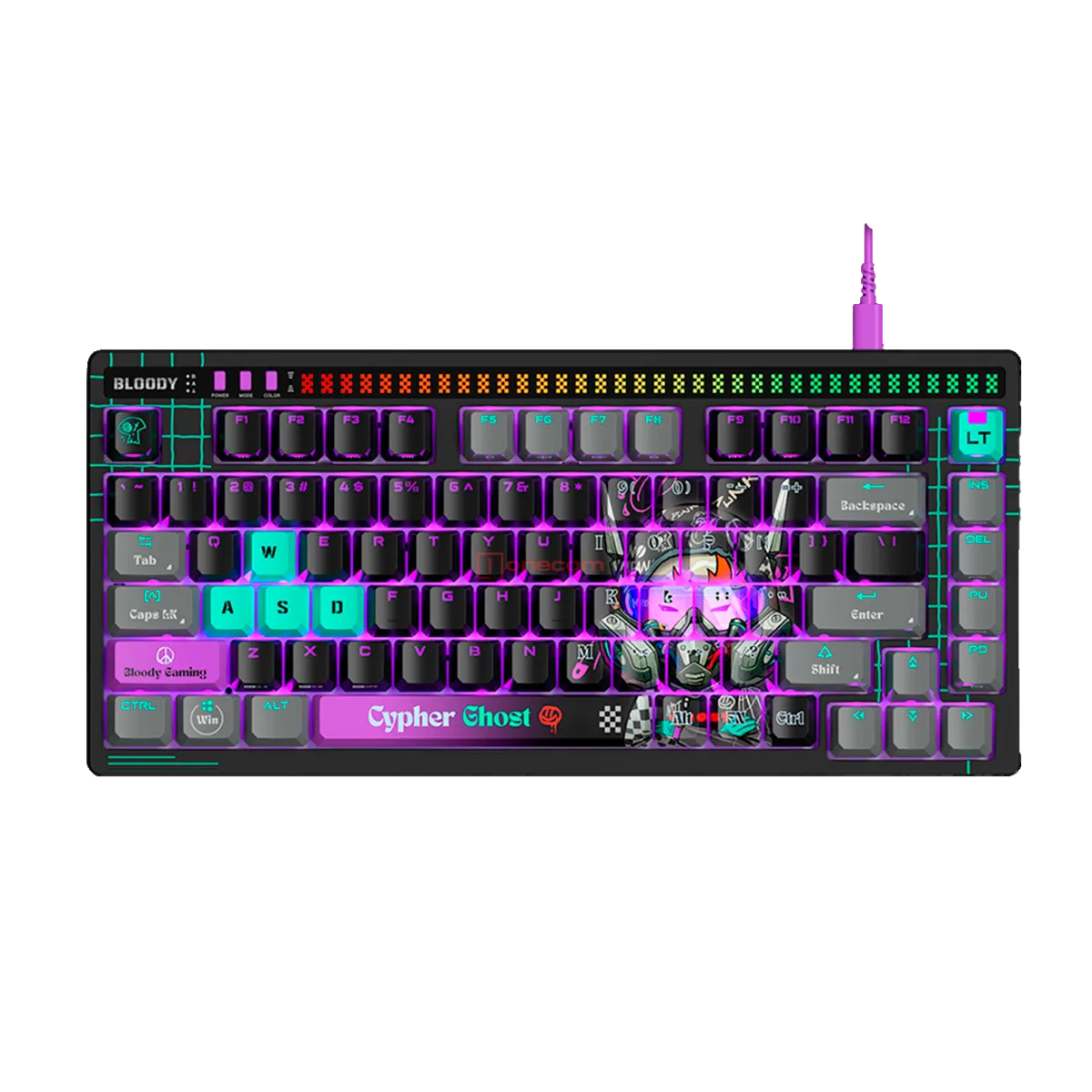 Клавиатура игровая проводная Bloody AT75 Cypher Ghost Gaming / Black