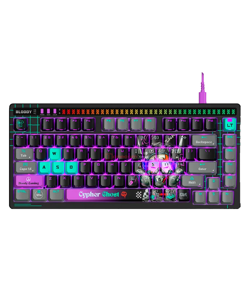 Клавиатура игровая проводная Bloody AT75 Cypher Ghost Gaming / Black