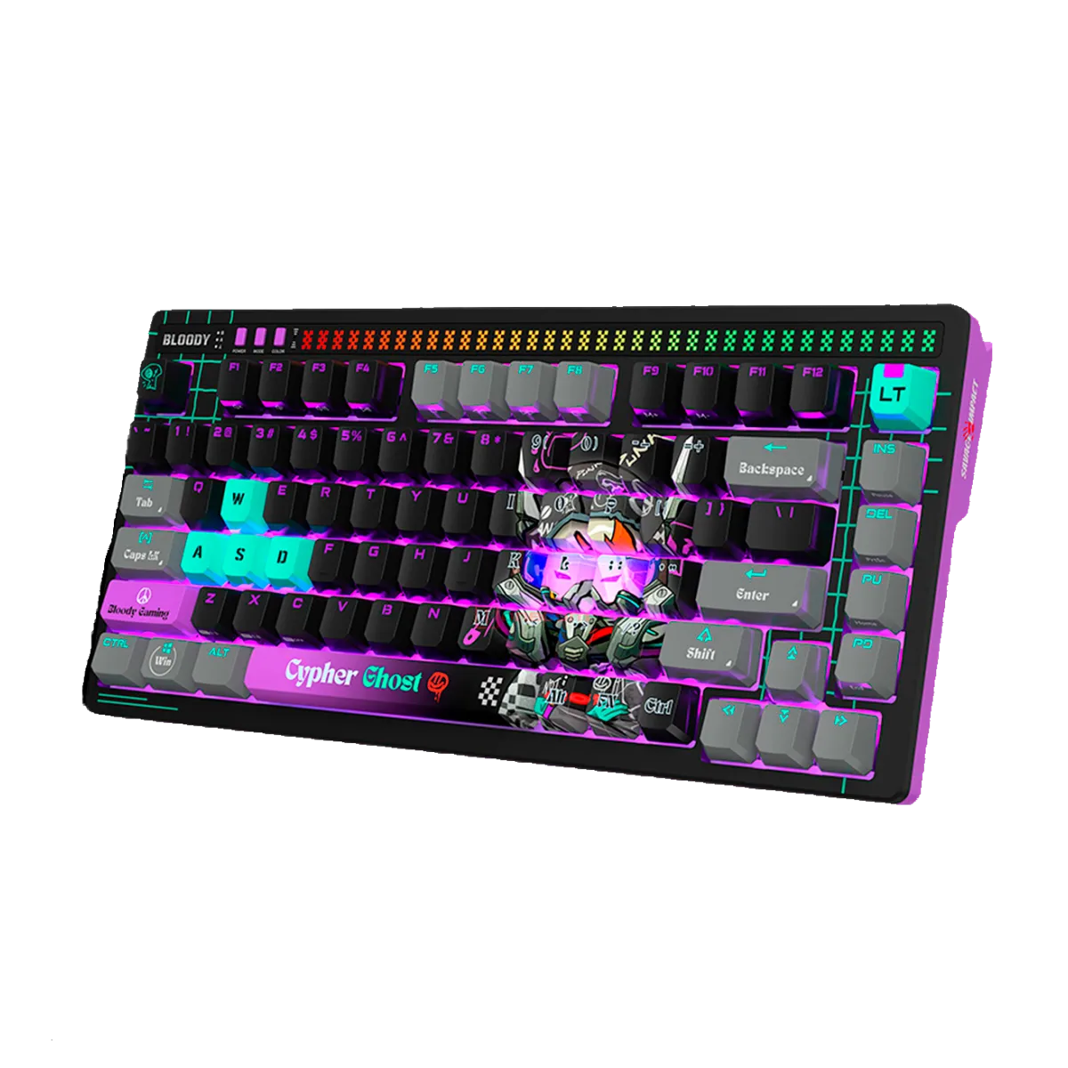 Клавиатура игровая проводная Bloody AT75 Cypher Ghost Gaming / Black