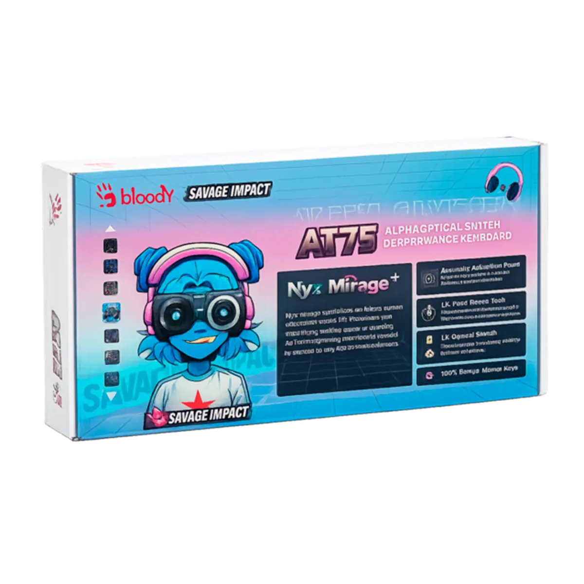 Клавиатура игровая проводная Bloody AT75 Nyx Mirage Gaming / White