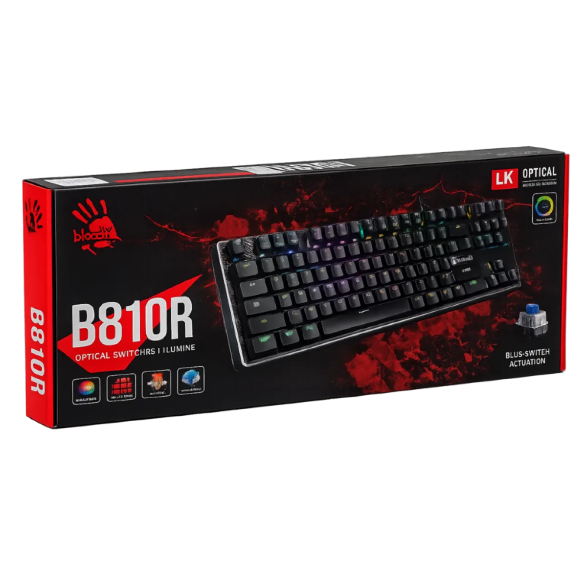 Клавиатура игровая проводная Bloody B810R Battlefie Gaming / Black