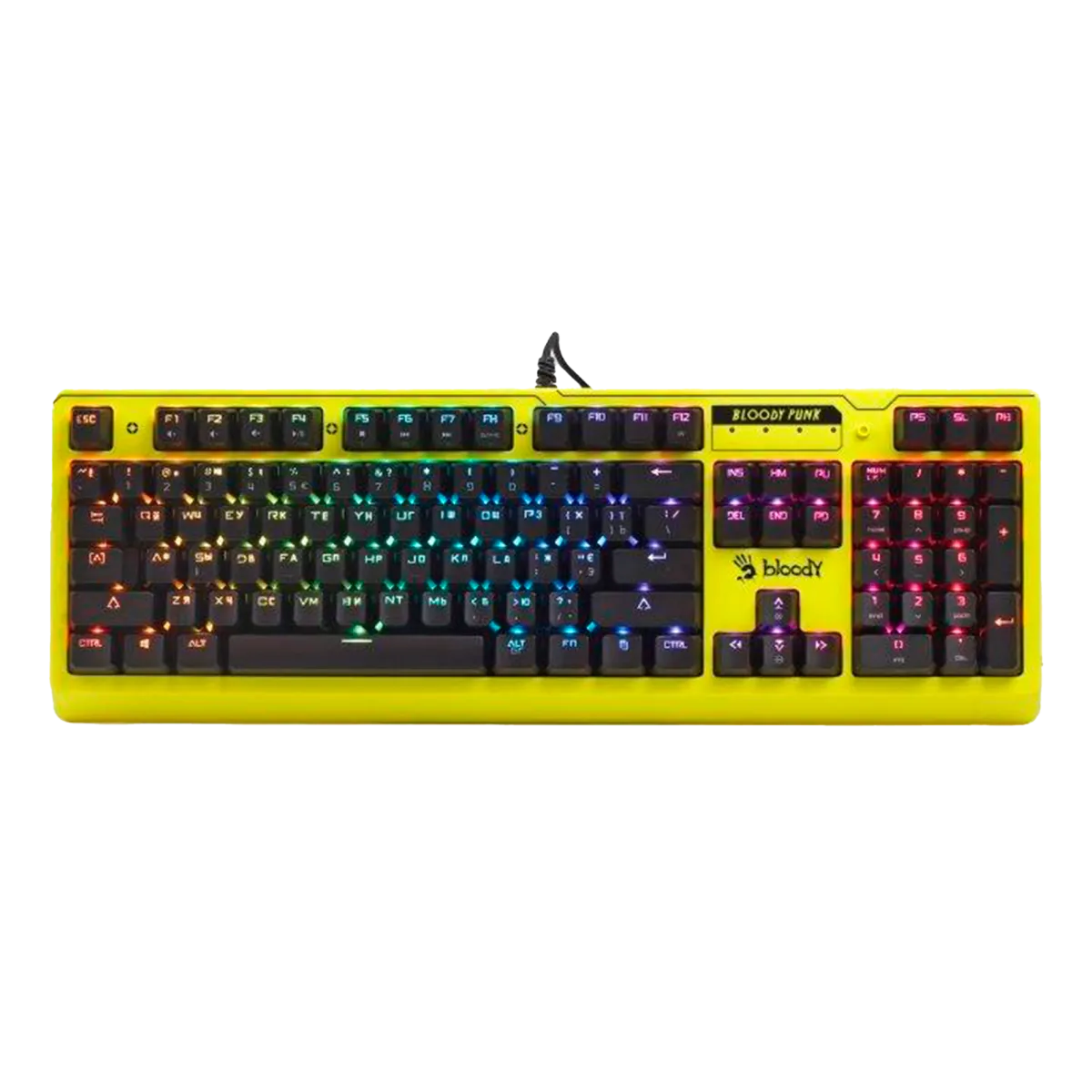 Клавиатура игровая проводная Bloody B810RC Gaming / Punk Yellow