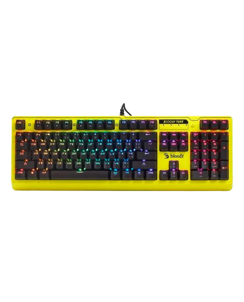 Клавиатура игровая проводная Bloody B810RC Gaming / Punk Yellow