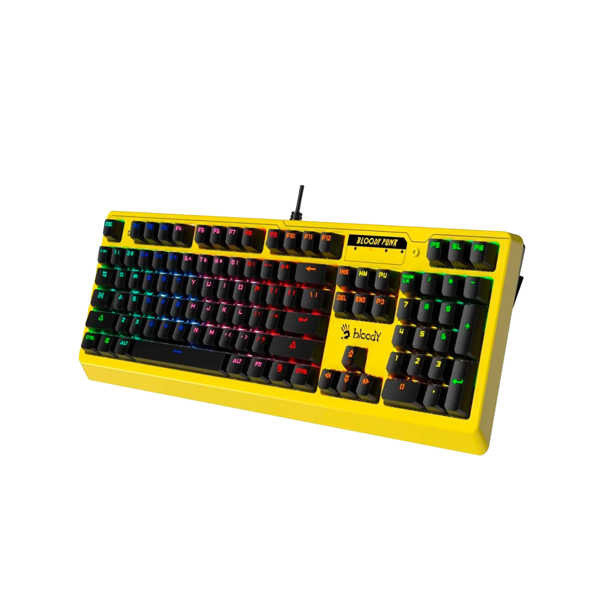 Клавиатура игровая проводная Bloody B810RC Gaming / Punk Yellow
