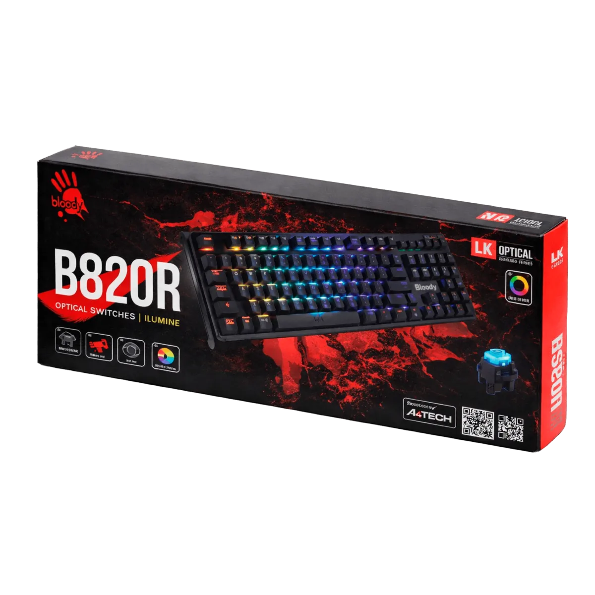 Клавиатура игровая проводная Bloody B820R Blue Swith Gaming / Black
