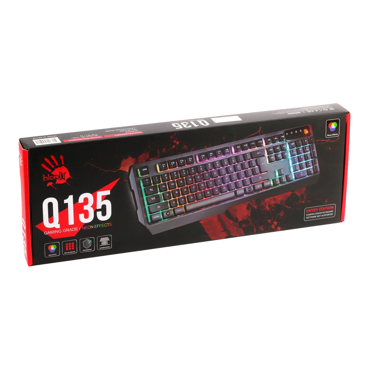 Клавиатура игровая проводная Bloody Q135 RGB / Black
