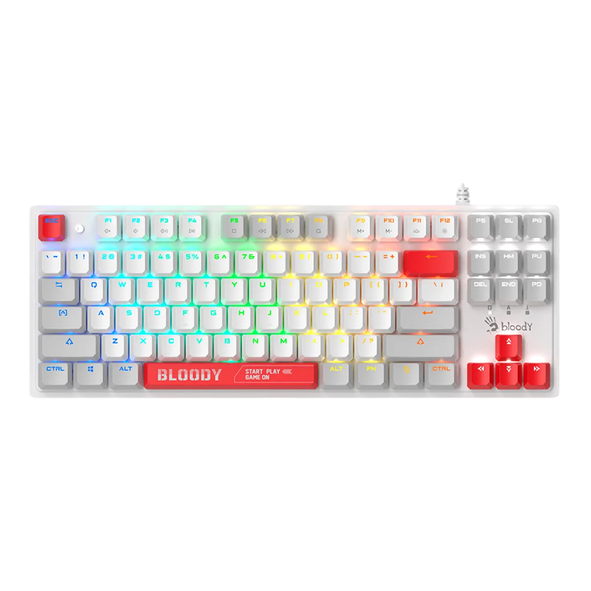 Клавиатура игровая проводная Bloody S310N RGB Gaming / Energy White