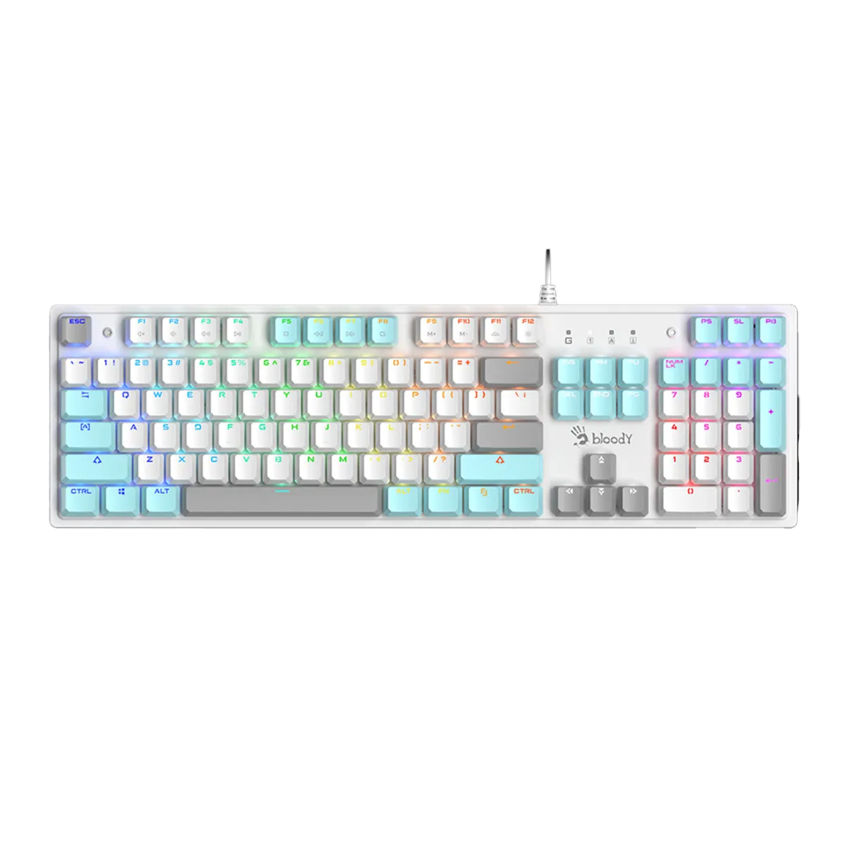 Клавиатура игровая проводная Bloody S510R RGB Gaming / Icy White