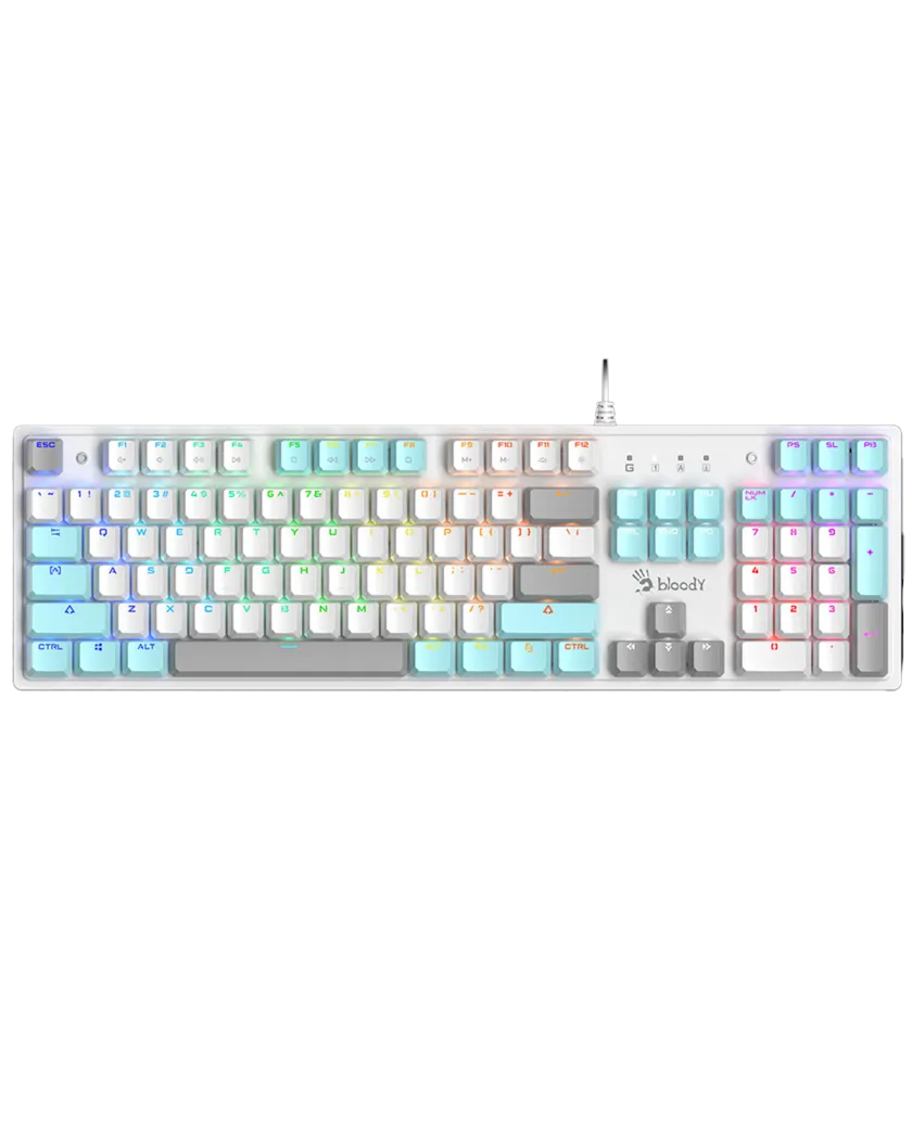 Клавиатура игровая проводная Bloody S510R RGB Gaming / Icy White