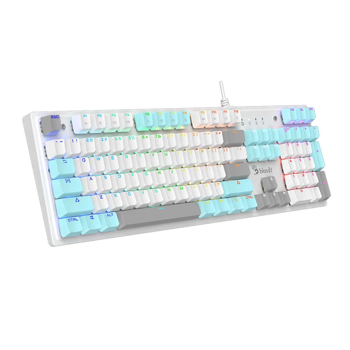 Клавиатура игровая проводная Bloody S510R RGB Gaming / Icy White
