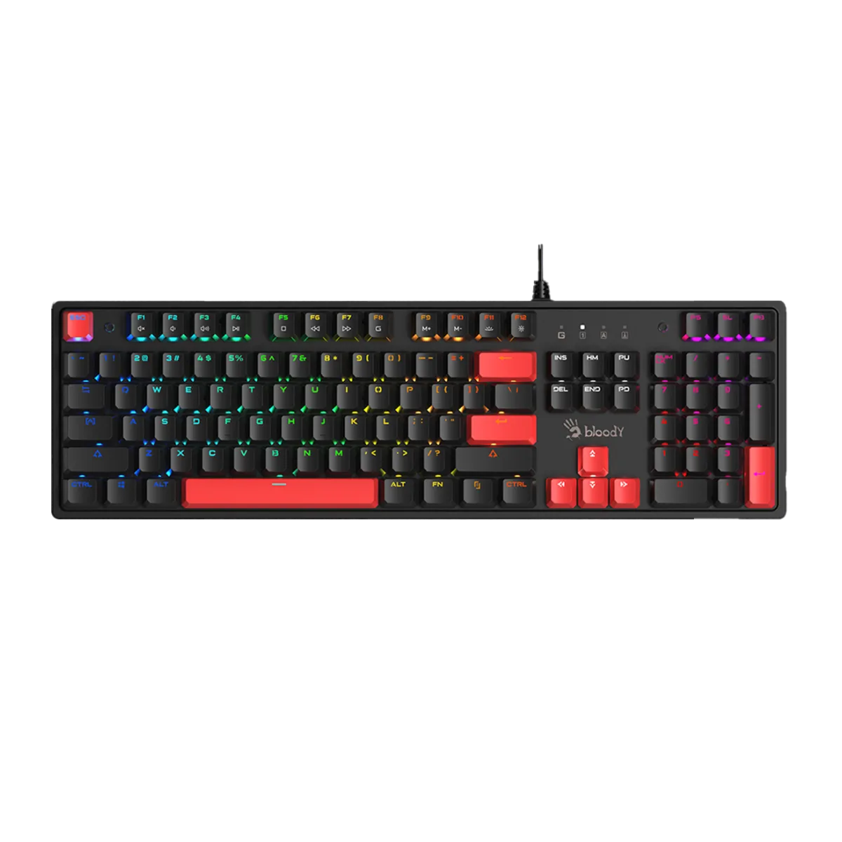 Клавиатура игровая проводная Bloody S520N RGB Gaming / Pudding Black
