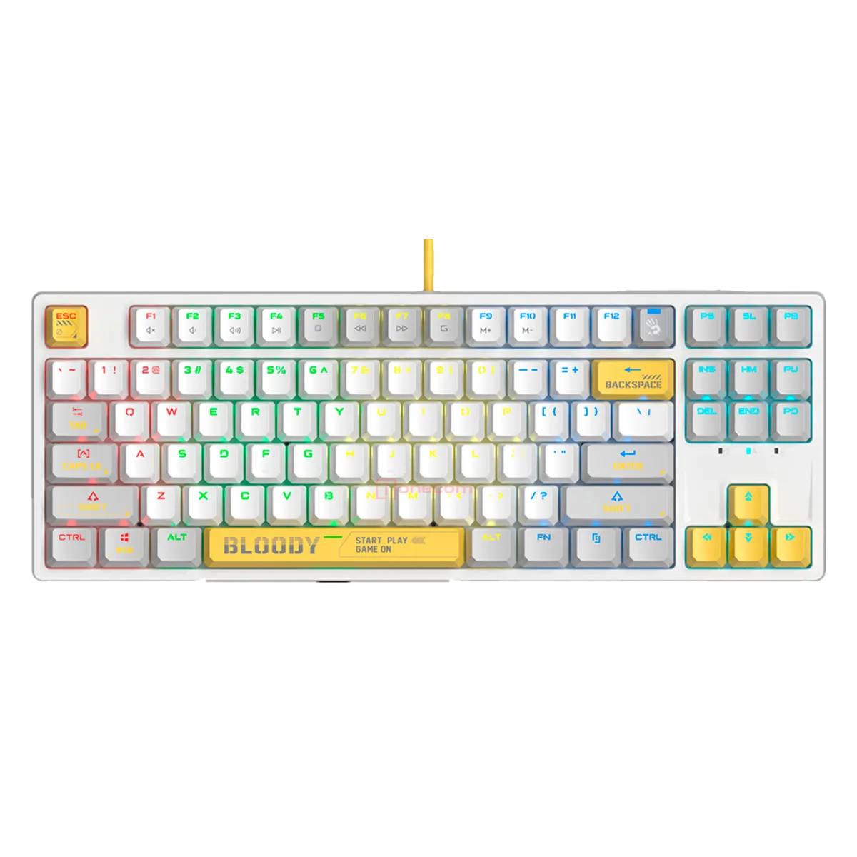 Клавиатура игровая проводная Bloody S87 Gaming / Energy White