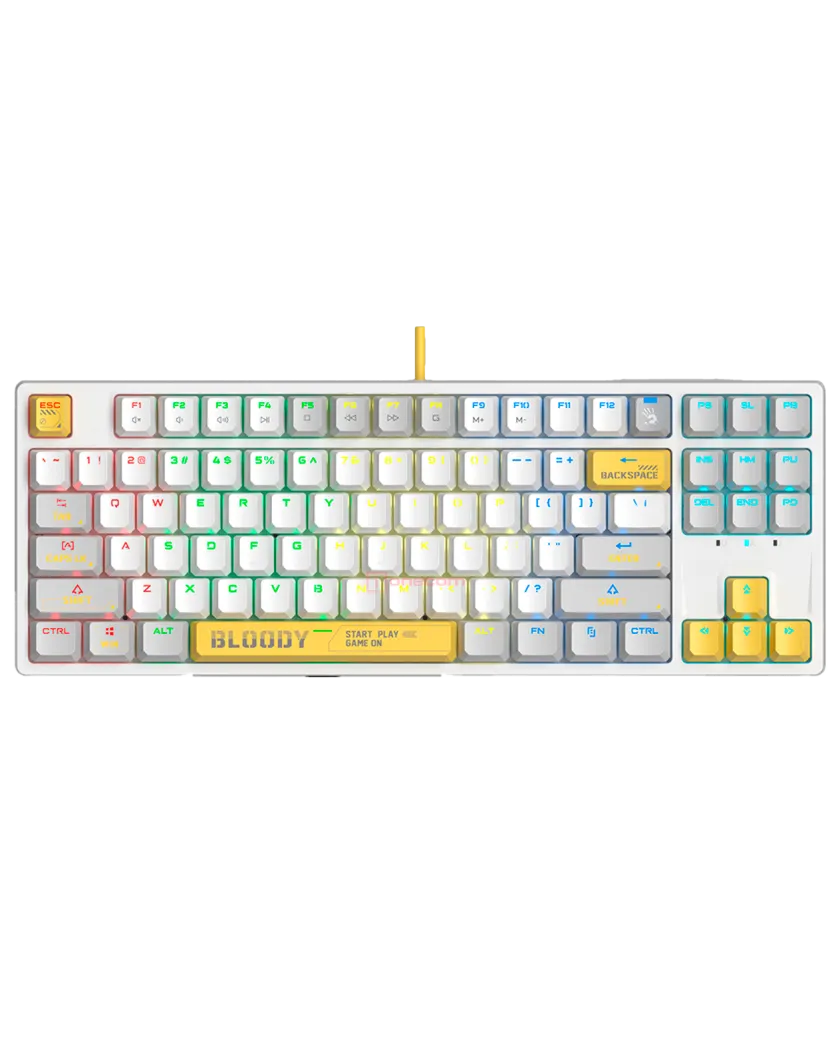 Клавиатура игровая проводная Bloody S87 Gaming / Energy White