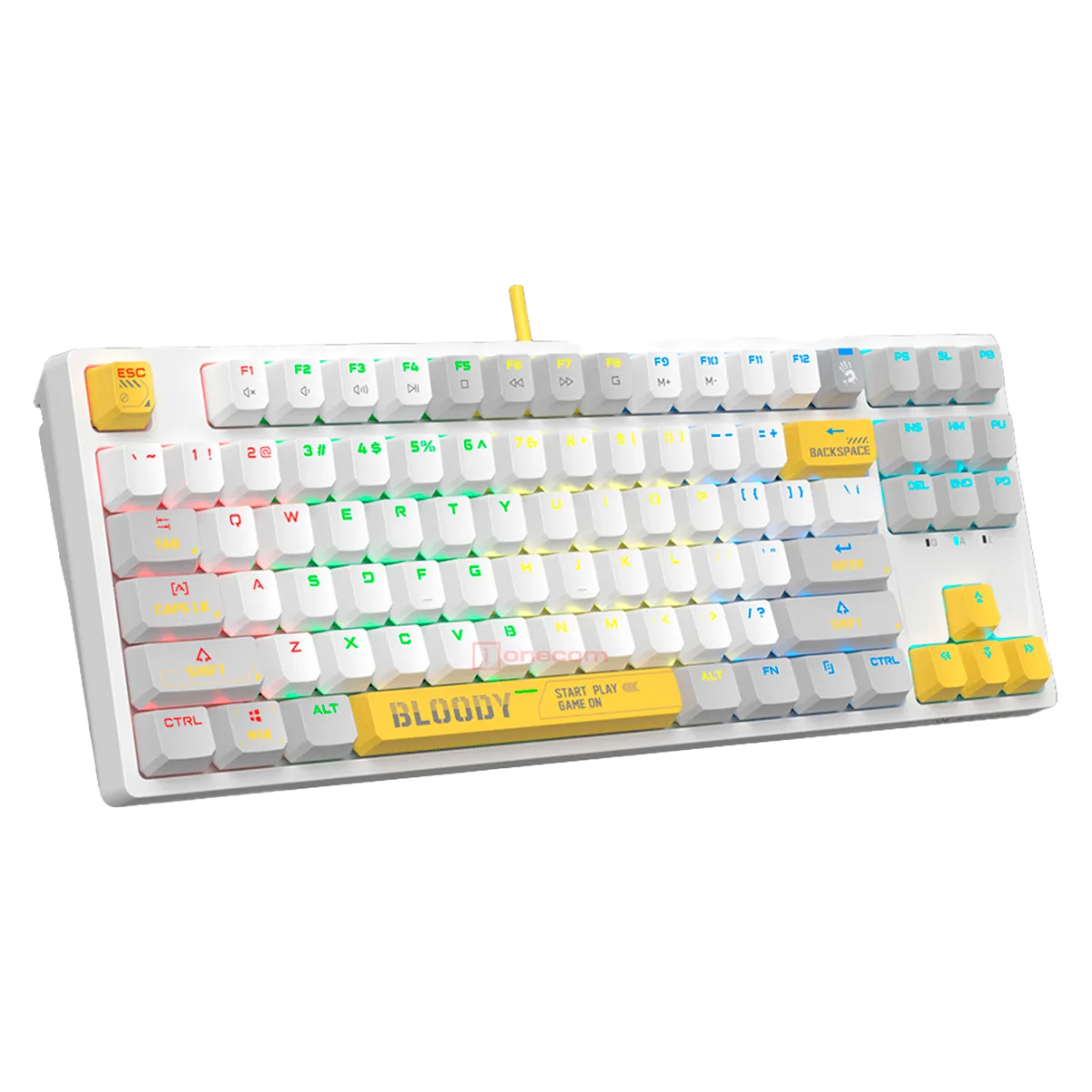 Клавиатура игровая проводная Bloody S87 Gaming / Energy White