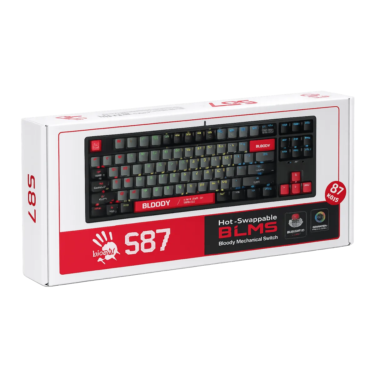 Клавиатура игровая проводная Bloody S87 Gaming / Energy Red
