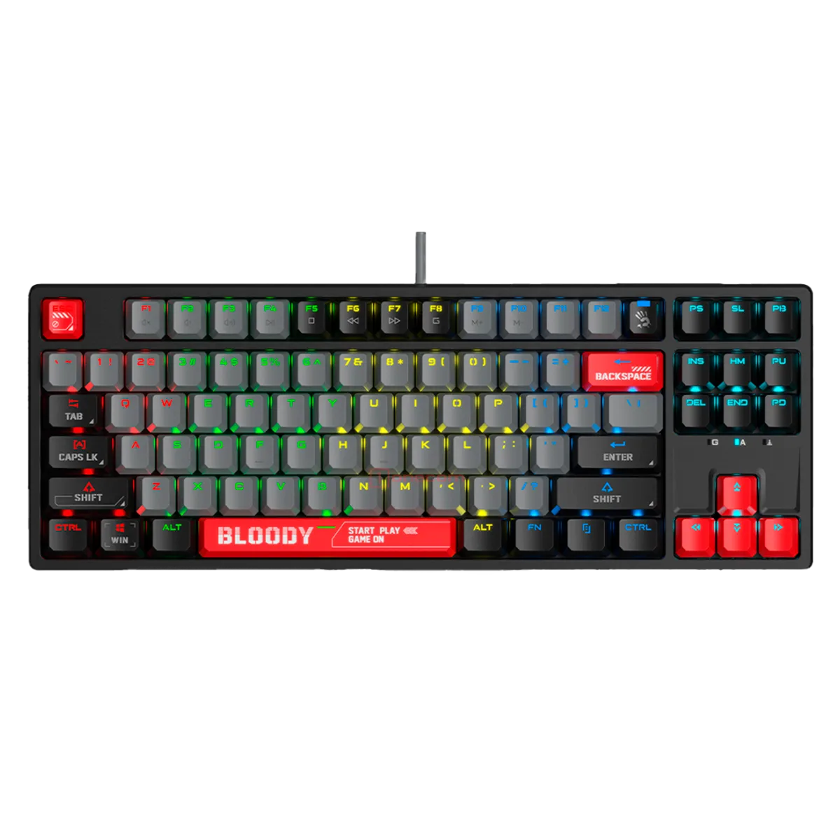 Клавиатура игровая проводная Bloody S87 Gaming / Energy Red